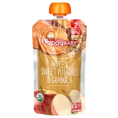 Гранола Happy Family Organics Happy Baby® Organic Baby Food 6+ Months Sweet Potatoes &, вкус Apples, 113 г