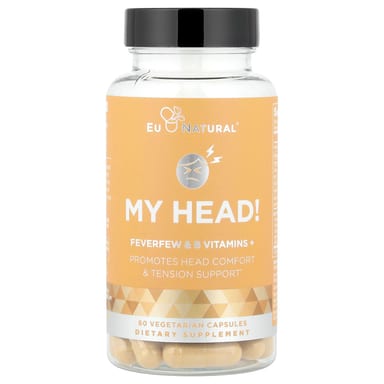 Витамины Eu Natural My Head! Feverfew & B, 60 растительных капсул