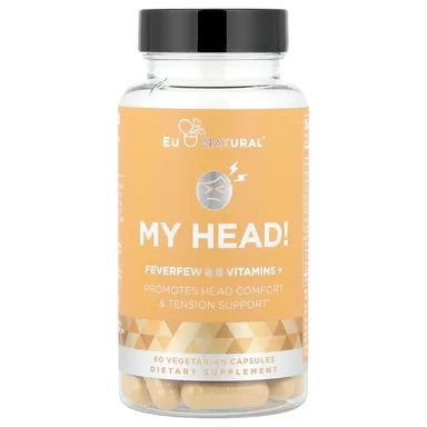 Фото товара: Витамины Eu Natural My Head! Feverfew & B, 60 растительных капсул