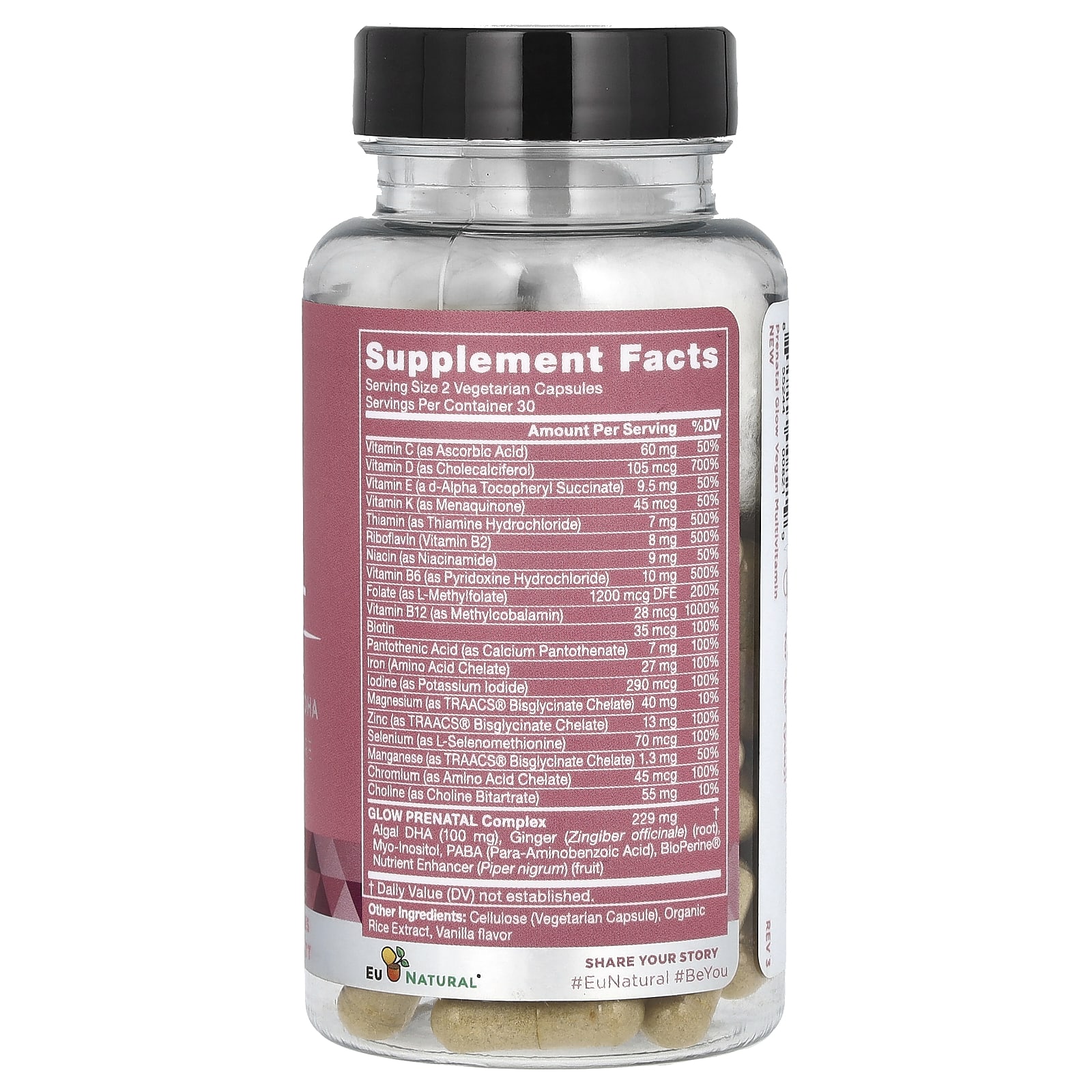 Препарат для беременных Eu Natural, 60 вегетарианских капсул — фото 2
