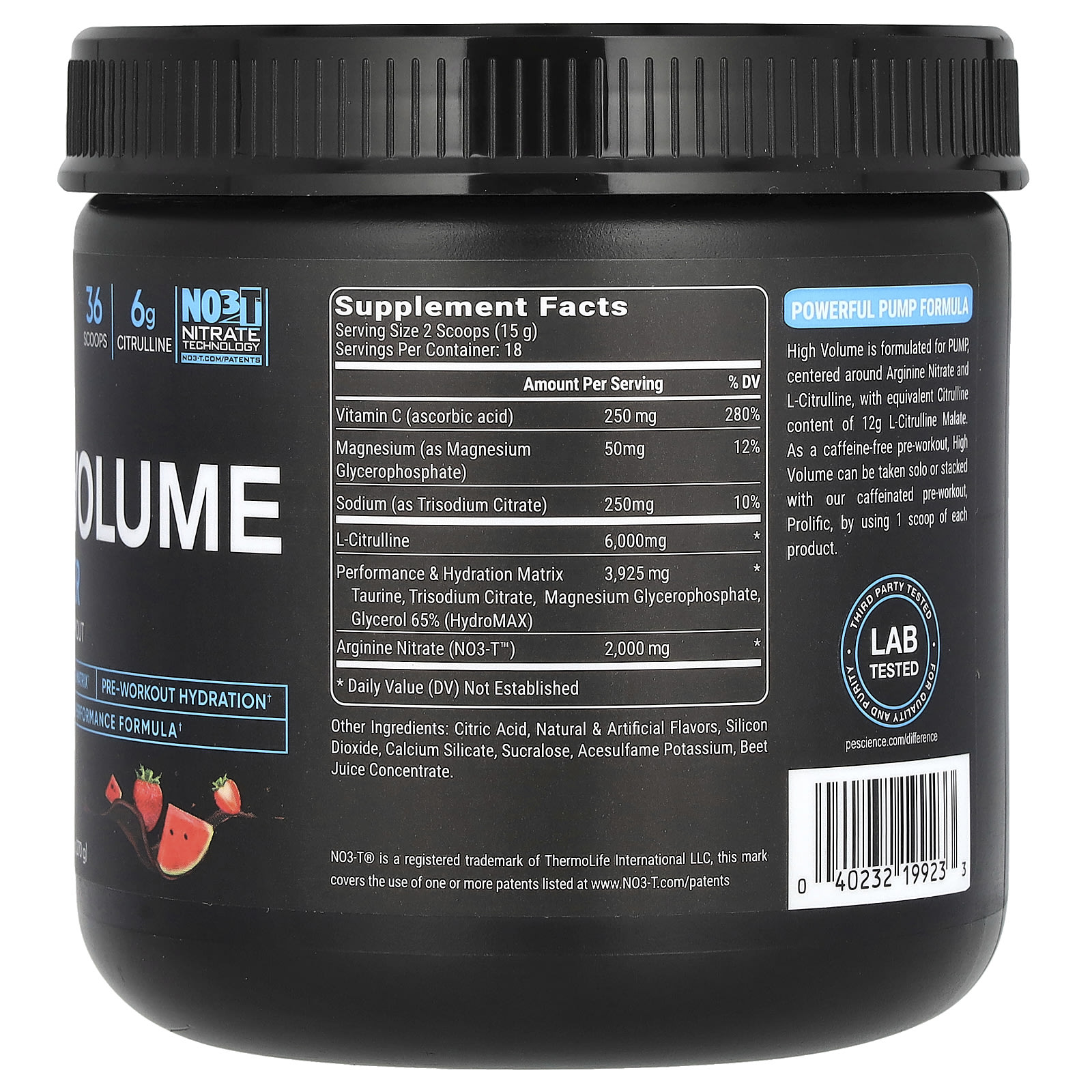 Порошок PEScience High Volume Pump, без кофеина, вкус Melon Berry Twist, 270 г — фото 2