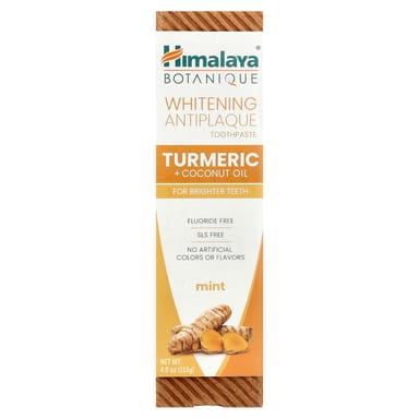 Кокосовое масло Himalaya Whitening Antiplaque Toothpaste Turmeric Mint, вкус Turmeric Coconut Oil, Mint, 113 г