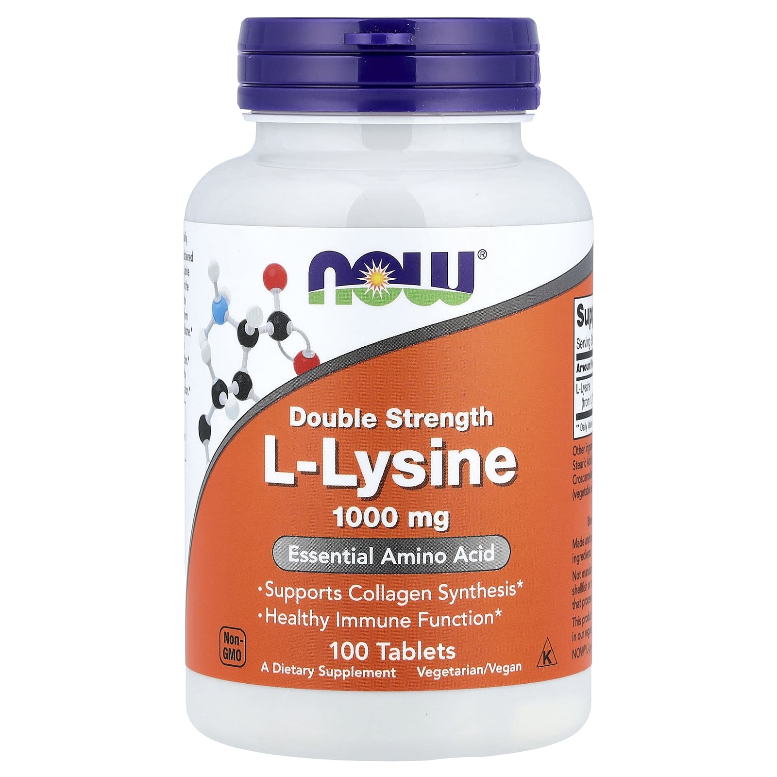 L-лизин NOW Foods L-Lysine, 1000 мг, 100 таблеток