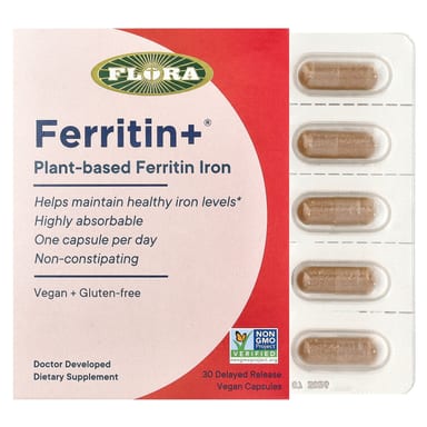 Железо Flora Ferritin+® Plant-Based Ferritin, 20 мг, капсулы