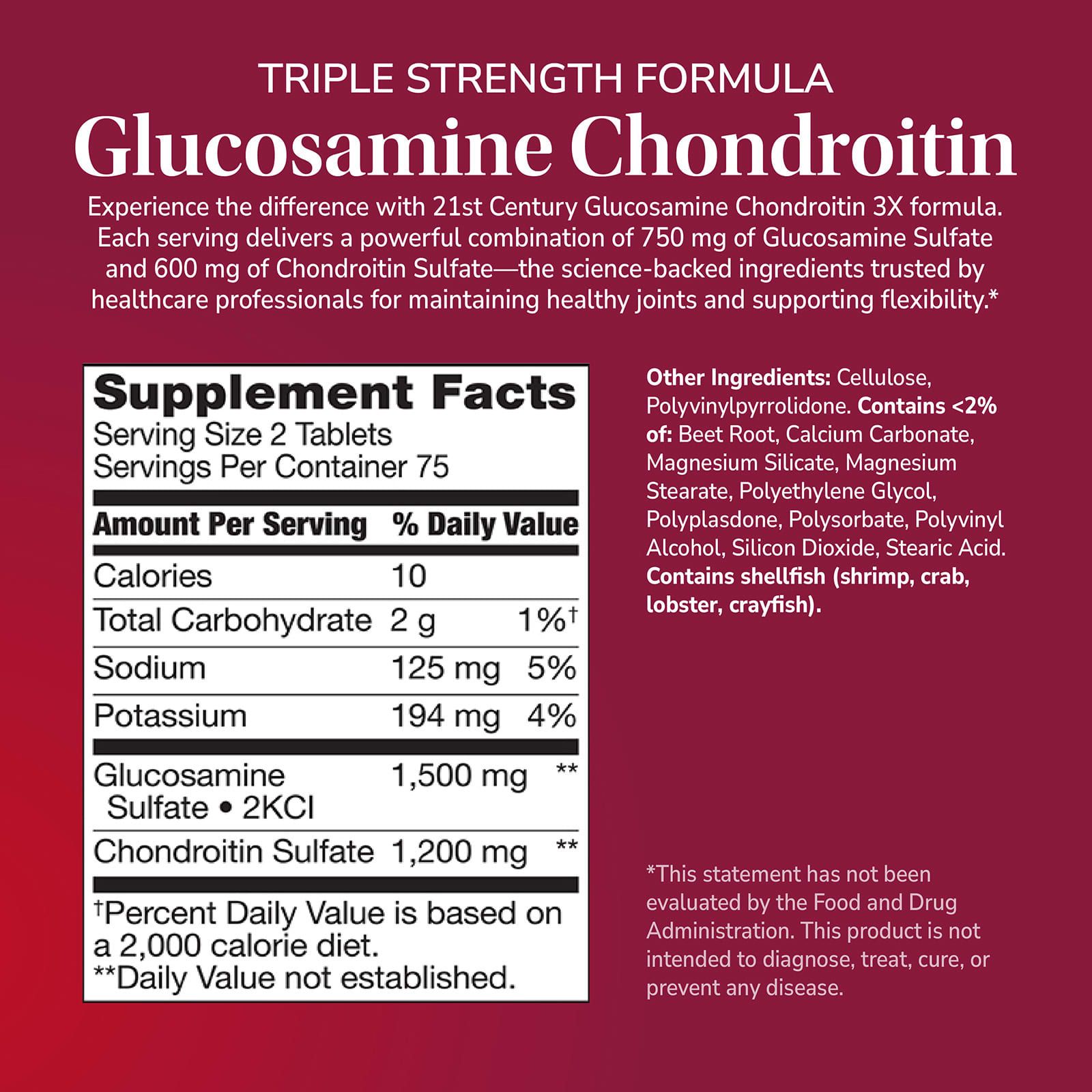 Хондроитин 21st Century Glucosamine Triple Strength, 150 таблеток — фото 4