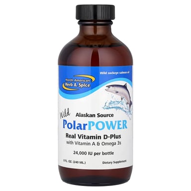 Витамин D North American Herb & Spice Wild PolarPower Real -Plus with Vitamin A & Omega 3s, 240 мл