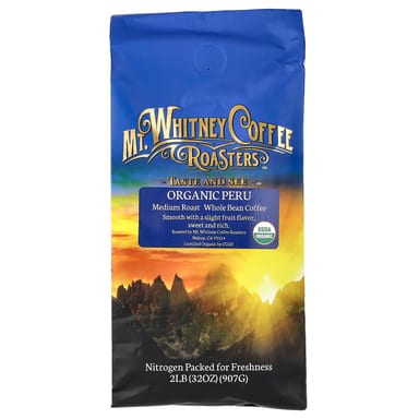 Кофе Mt. Whitney Coffee Roasters Organic Peru Whole Bean Medium Roast, 907 г