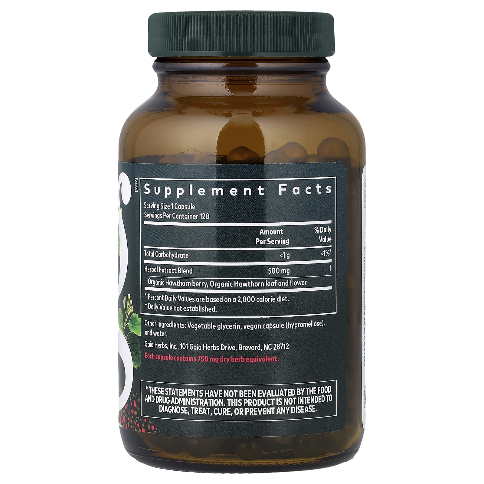 Ягоды боярышника Gaia Herbs Supreme, 500 мг, капсулы — фото 2