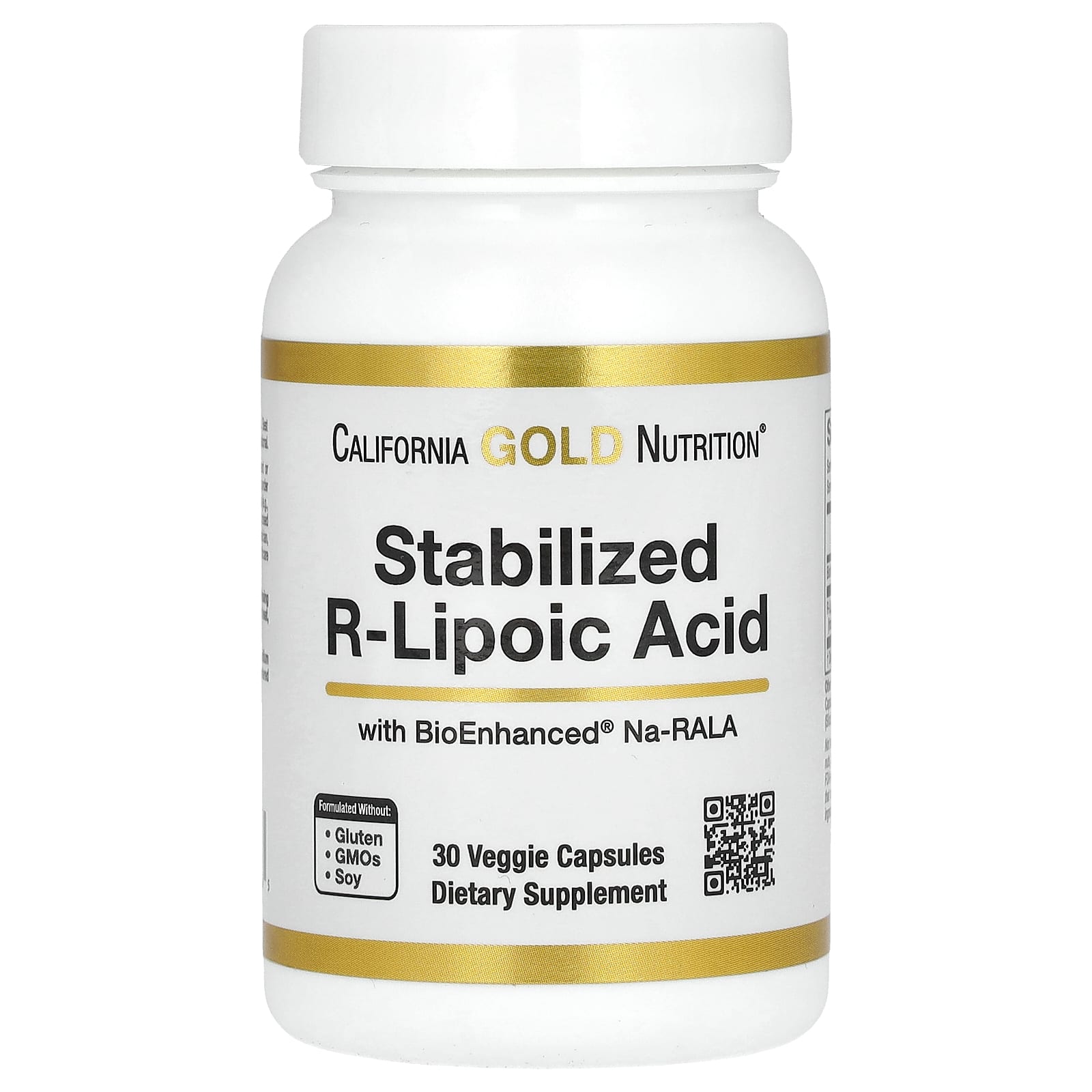R-липоевая кислота California Gold Nutrition Stabilized R-Lipoic Acid with Biotin, 30 растительных капсул — фото 2