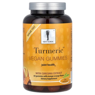 Куркума New Nordic Vegan Gummies with Curcuma Extract, вкус Mango-Orange, 150 мг на пастилку, 60 жевательных пастилок