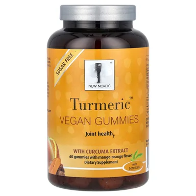 Фото товара: Куркума New Nordic Vegan Gummies with Curcuma Extract, Mango-Orange, 150 мг на пастилку, 60 жевательных пастилок
