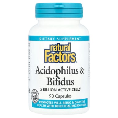 Пробиотик ацидофилус Natural Factors & Bifidus, 90 капсул