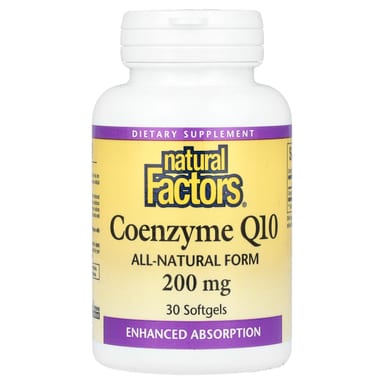 Коэнзим Q10 Natural Factors, 200 мг, 30 мягких капсул