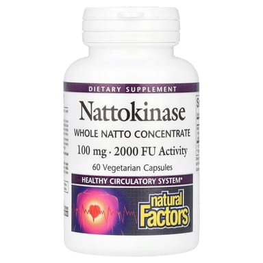 Наттокиназа Natural Factors, 100 мг, 60 растительных капсул