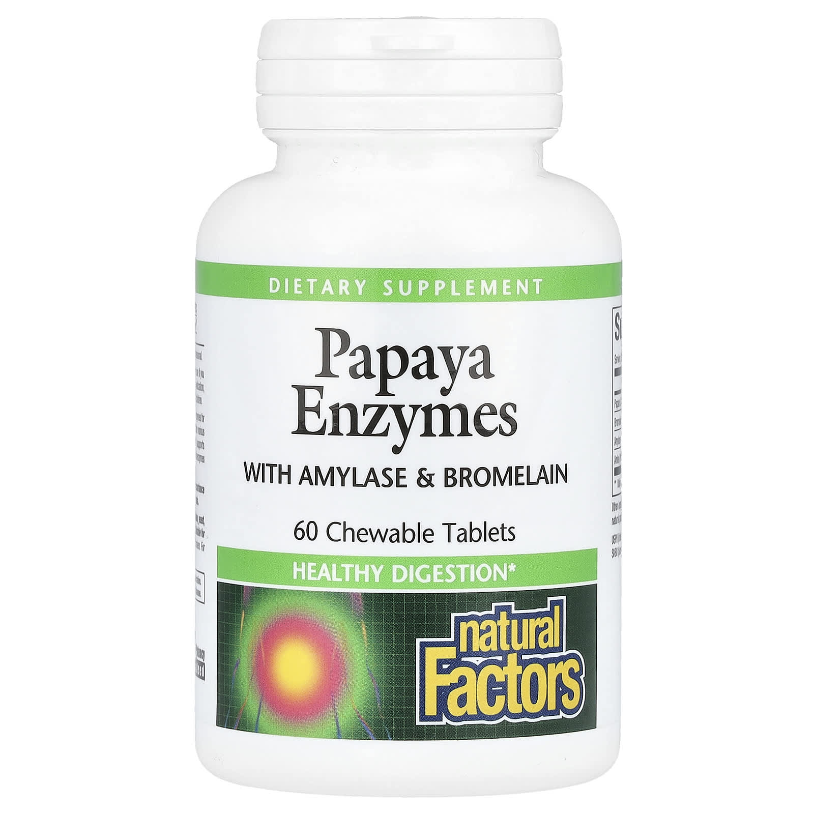 Бромелайн Natural Factors Papaya Enzymes with Amylase &, 60 жевательных таблеток