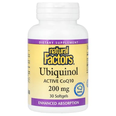 Убихинол Natural Factors, 200 мг, 30 мягких капсул