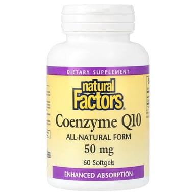 Коэнзим Q10 Natural Factors, 50 мг, 60 мягких капсул