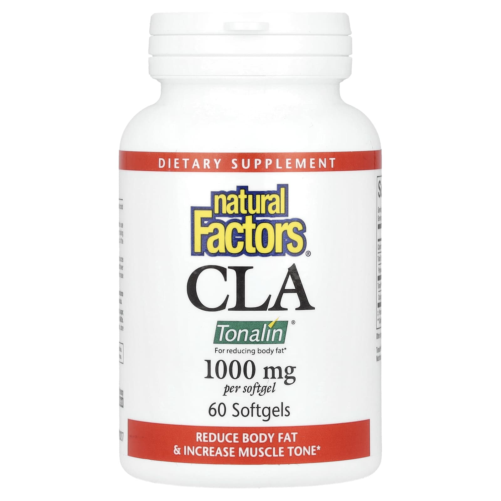 CLA Natural Factors, 1000 мг, 60 мягких капсул