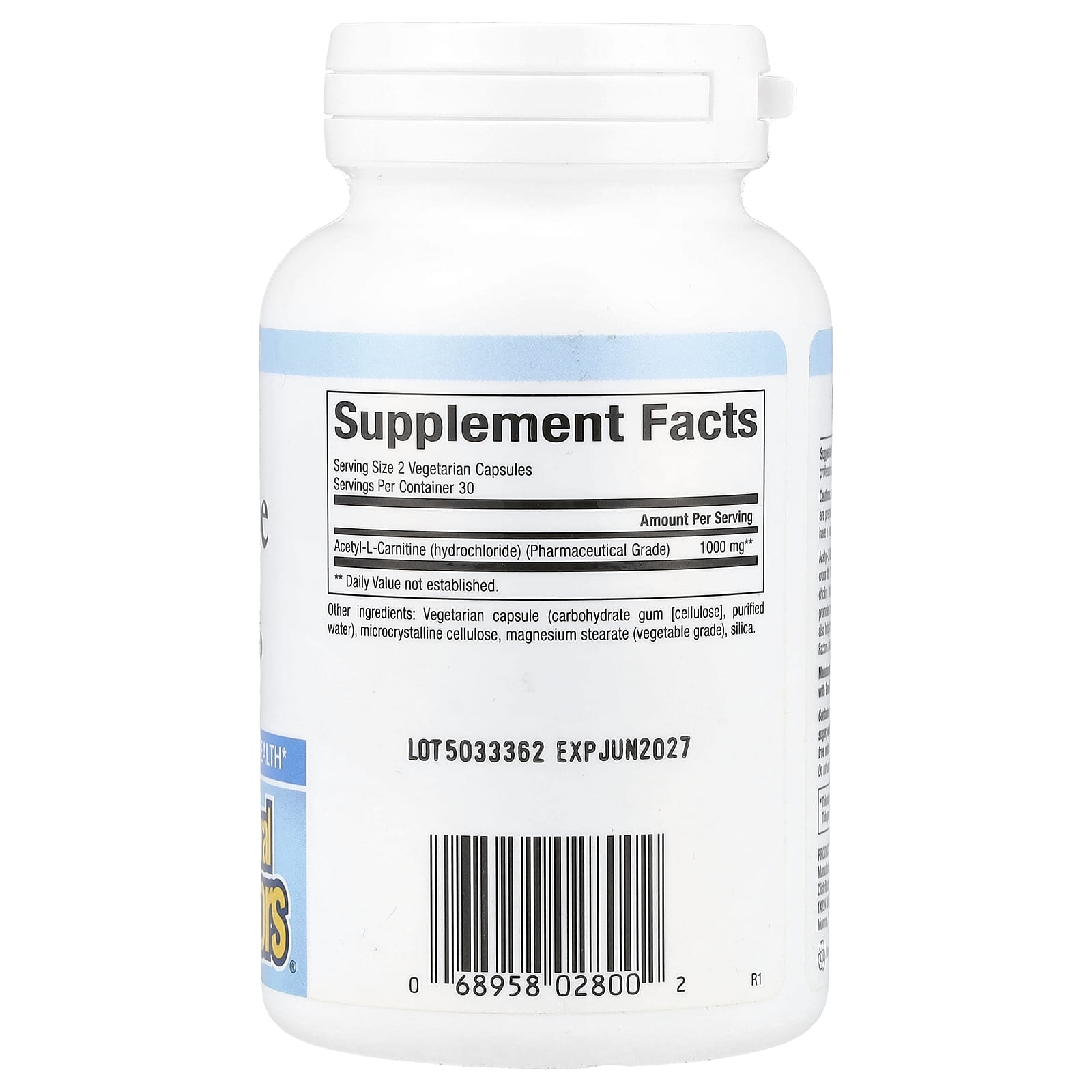 Ацетил-L-карнитин Natural Factors Acetyl-L-Carnitine, 500 мг, 60 растительных капсул — фото 2