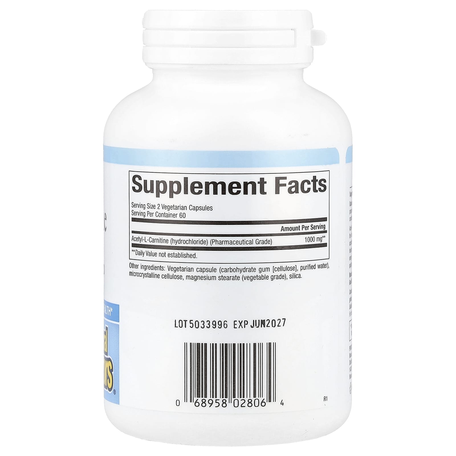 Ацетил-L-карнитин Natural Factors Acetyl-L-Carnitine, 500 мг, 120 растительных капсул — фото 2