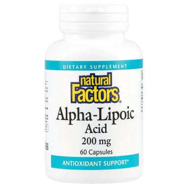 Фото товара: Альфа-липоевая кислота Natural Factors Alpha-Lipoic Acid, 200 мг, 60 капсул