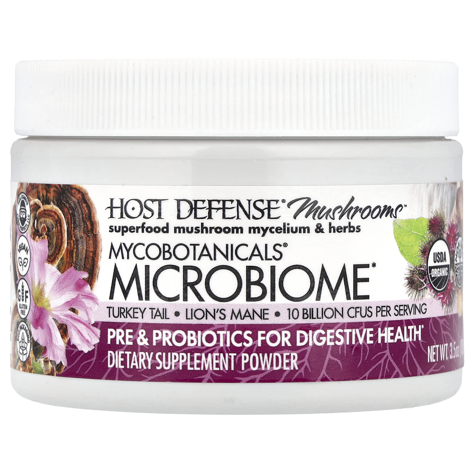Грибной комплекс Host Defense™ MycoBotanicals® Microbiome Powder, 100 г, порошок