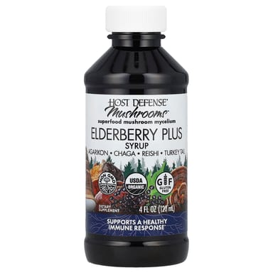 Бузина Host Defense Mushrooms™, вкус Elderberry Plus Syrup, 120 мл