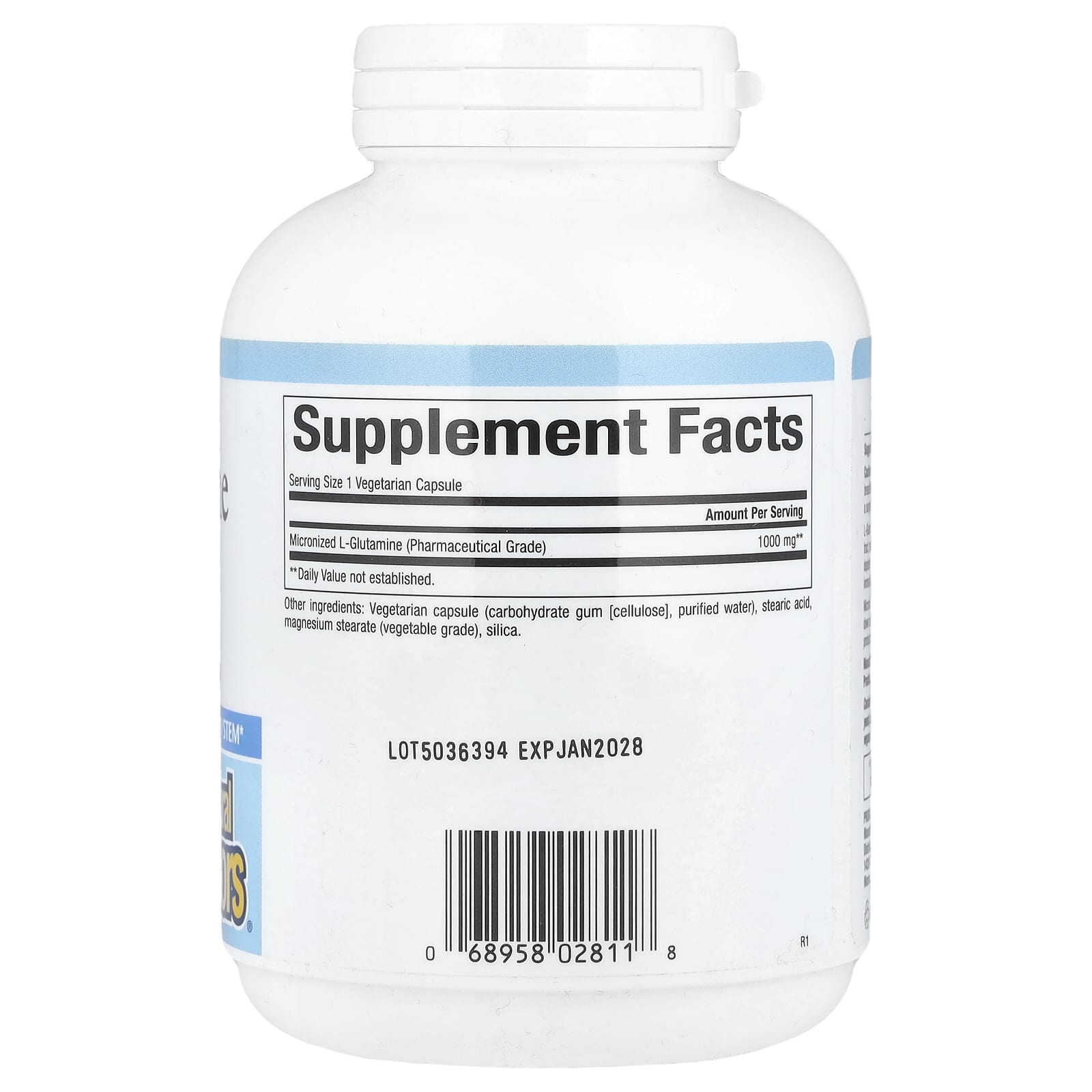 L-глютамин Natural Factors Micronized L-Glutamine, 1000 мг, 180 растительных капсул — фото 2