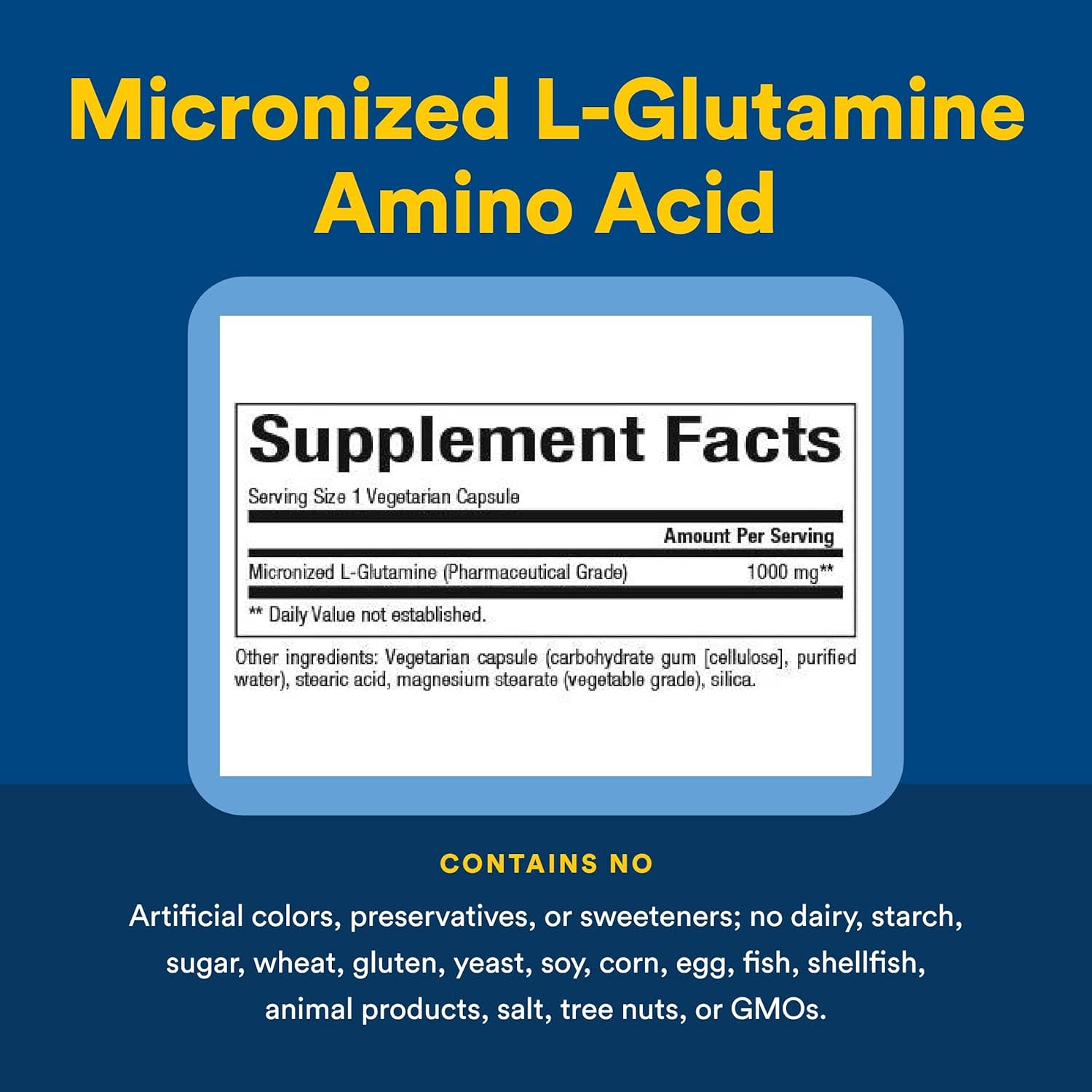 L-глютамин Natural Factors Micronized L-Glutamine, 1000 мг, 180 растительных капсул — фото 3
