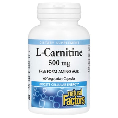 L-карнитин Natural Factors L-Carnitine, 500 мг, 60 растительных капсул