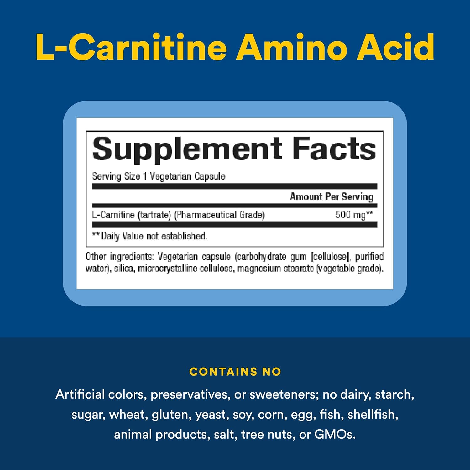 L-карнитин Natural Factors L-Carnitine, 500 мг, 60 растительных капсул — фото 3