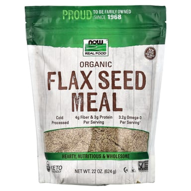 NOW Foods, Real Food, Organic Flax Seed Meal, 22 oz (624 g)