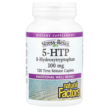 5-HTP Natural Factors Stress-Relax 5-HTP, оттенок 120 Time Release Caplets, 100 мг