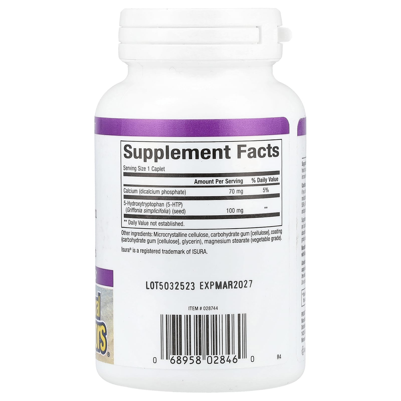 5-HTP Natural Factors Stress-Relax 5-HTP, оттенок 120 Time Release Caplets, 100 мг — фото 2