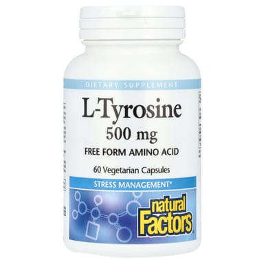 L-тирозин Natural Factors L-Tyrosine, 500 мг, 60 растительных капсул