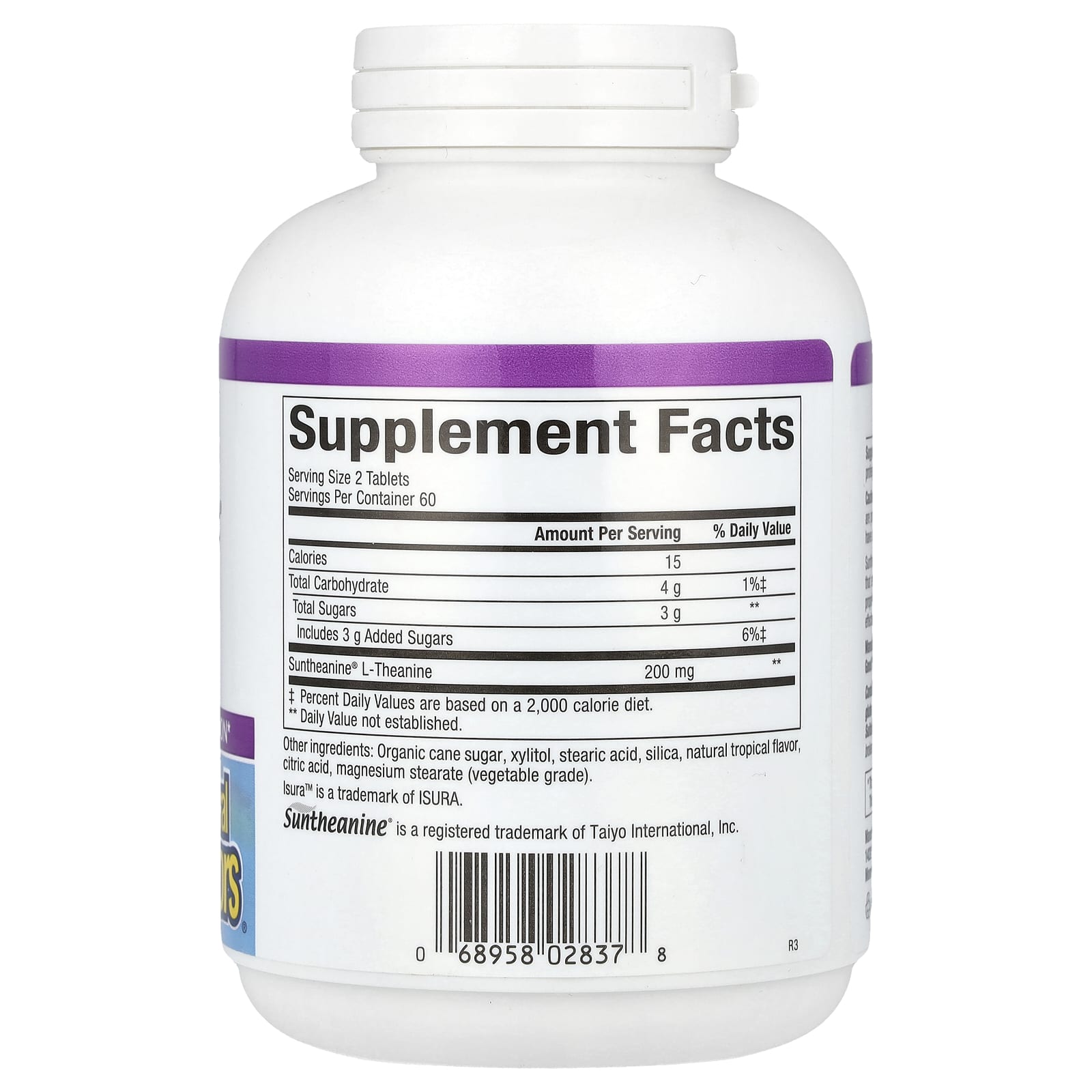L-теанин Natural Factors Stress-Relax Suntheanine L-Theanine, 100 мг, 120 жевательных таблеток — фото 2