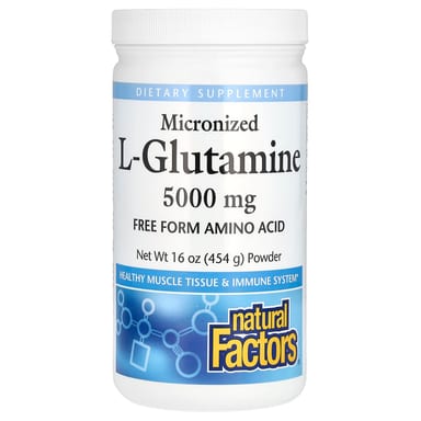 L-глютамин Natural Factors Micronized L-Glutamine, 454 г, порошок