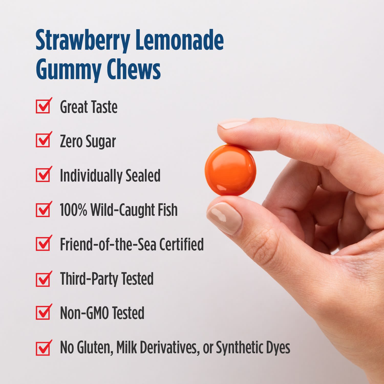 Детский Nordic Naturals Eye Health Gummies Zero Sugar -12 Strawberry Lemonade, оттенок 30 Gummy Chews, для детей от 2 лет, жевательные пастилки — фото 4
