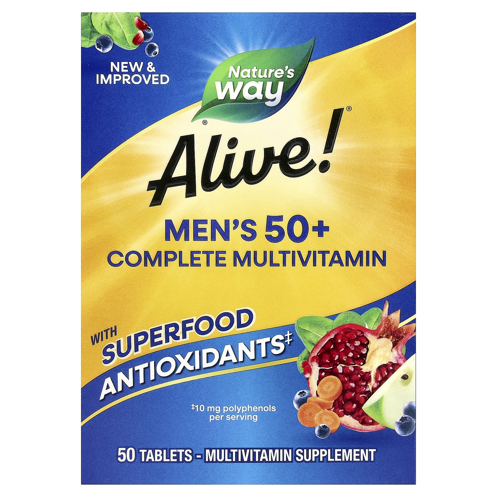 Мультивитамины Nature's Way Alive!® Men's 50+ Complete, 50 таблеток — фото 2