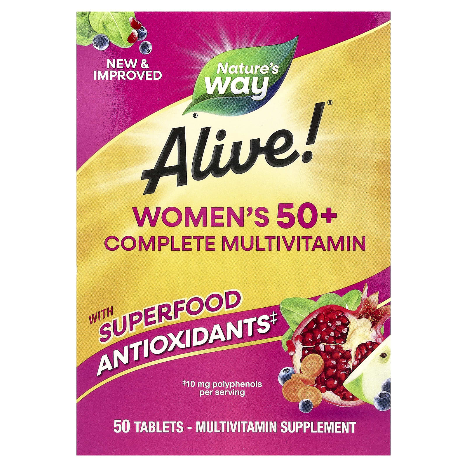 Мультивитамины Nature's Way Alive!® Women's 50+ Complete, 50 таблеток — фото 2