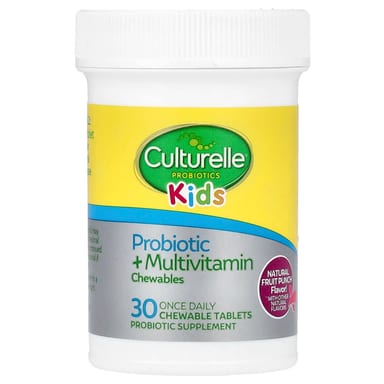 Детский пробиотик Culturelle Multivitamin Chewables 3+ Years, вкус Natural Fruit Punch, 30 жевательных таблеток