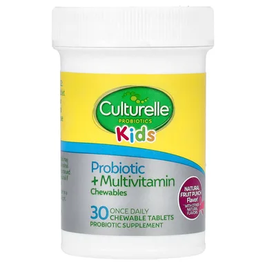 Фото товара: Детский пробиотик Culturelle Multivitamin Chewables 3+ Years, Natural Fruit Punch, 30 жевательных таблеток