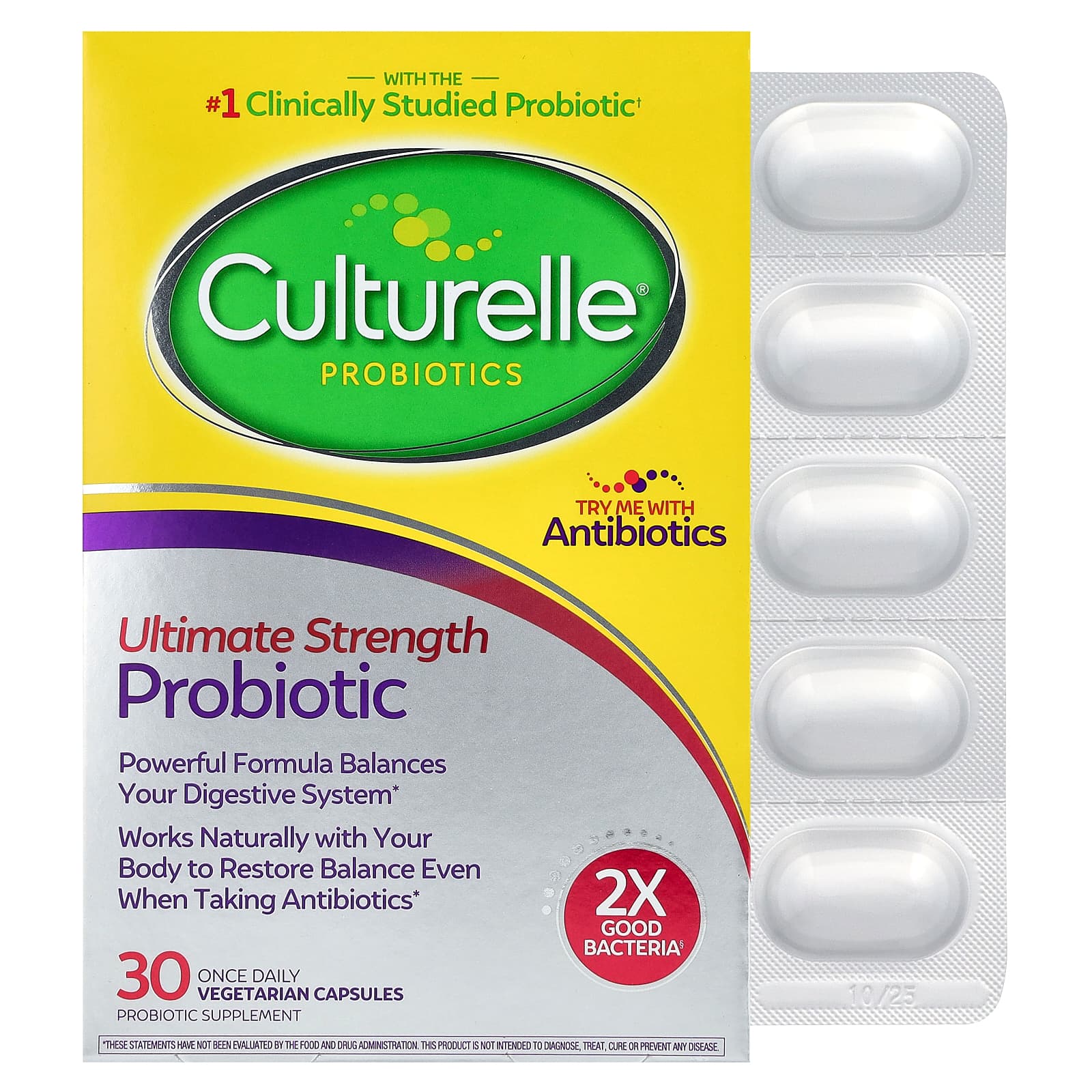 Пробиотик Culturelle Ultimate Strength Probiotic, 20 млрд КОЕ, 30 растительных капсул — фото 2
