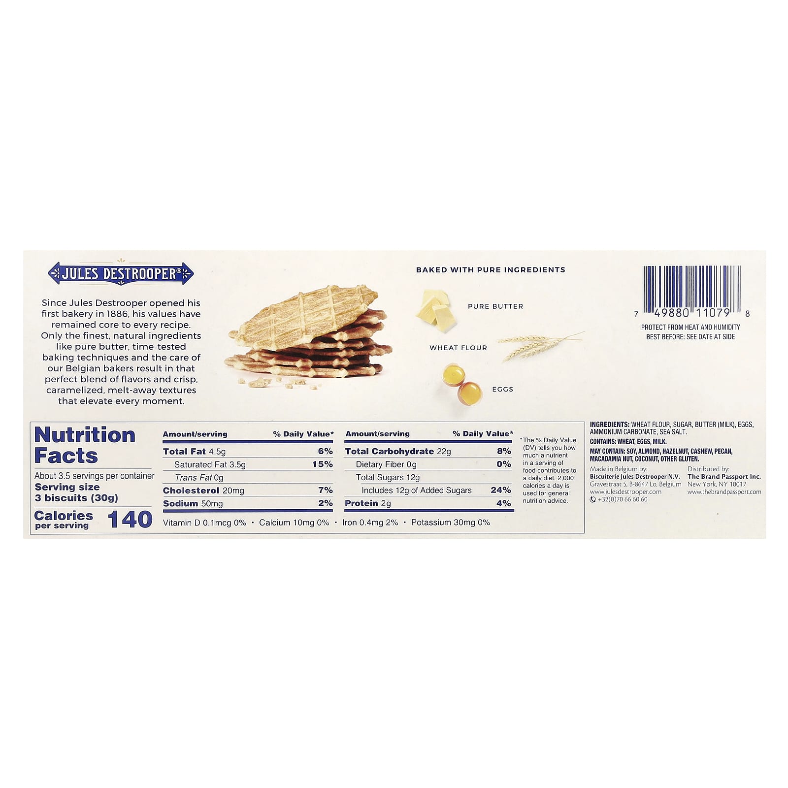 Печенье Jules Destrooper Butter Crisps, 100 г — фото 2