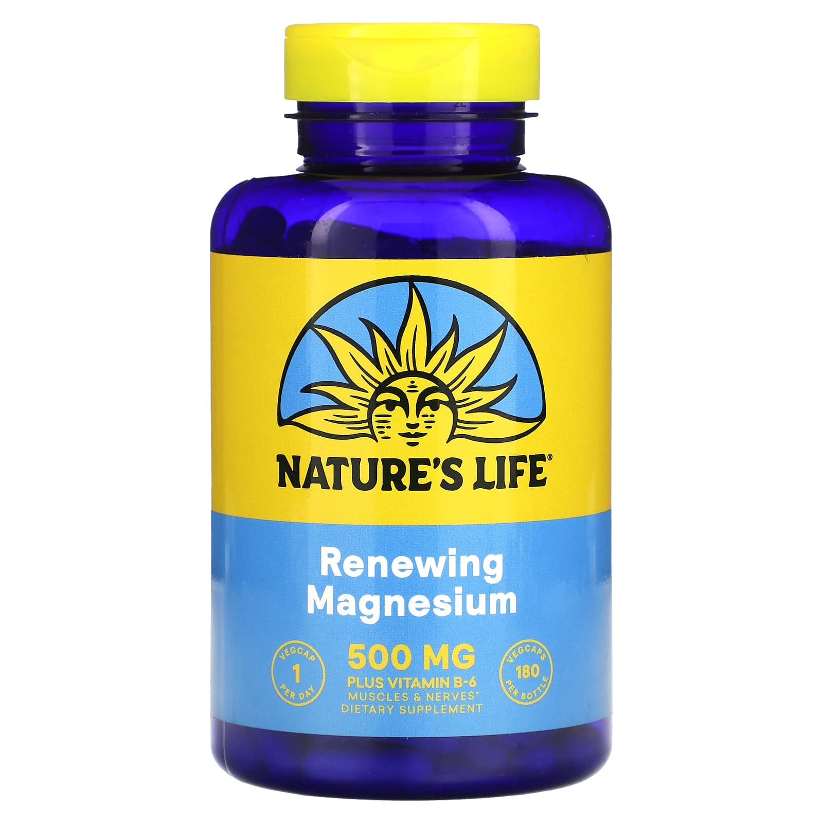 Магний Nature's Life Renewing, 180 растительных капсул