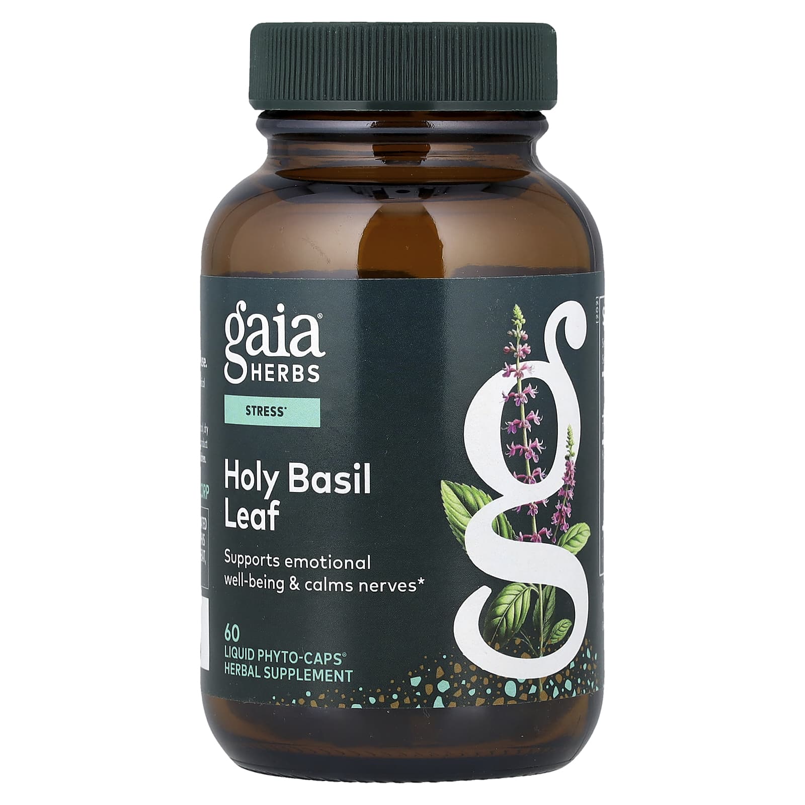Тулси Gaia Herbs Leaf, оттенок 60 Liquid Phyto-Caps®, жидкая форма