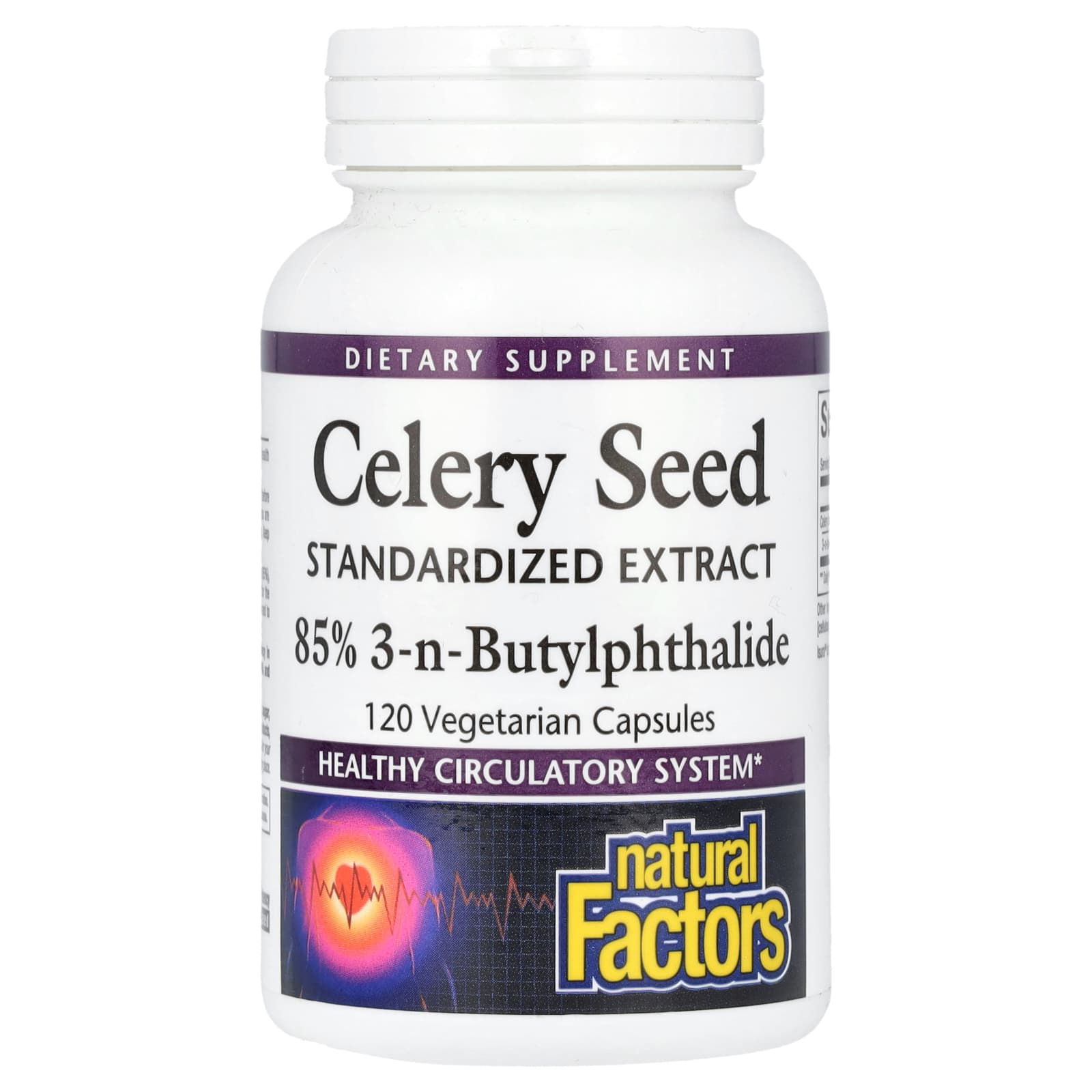 Семена сельдерея Natural Factors Standardized Extract, 120 растительных капсул