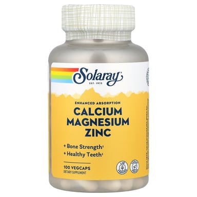 Магний Solaray Calcium Zinc, 100 растительных капсул