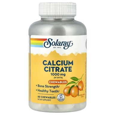 Цитрат кальция Solaray Chewables, вкус Natural Orange, 60 жевательных таблеток