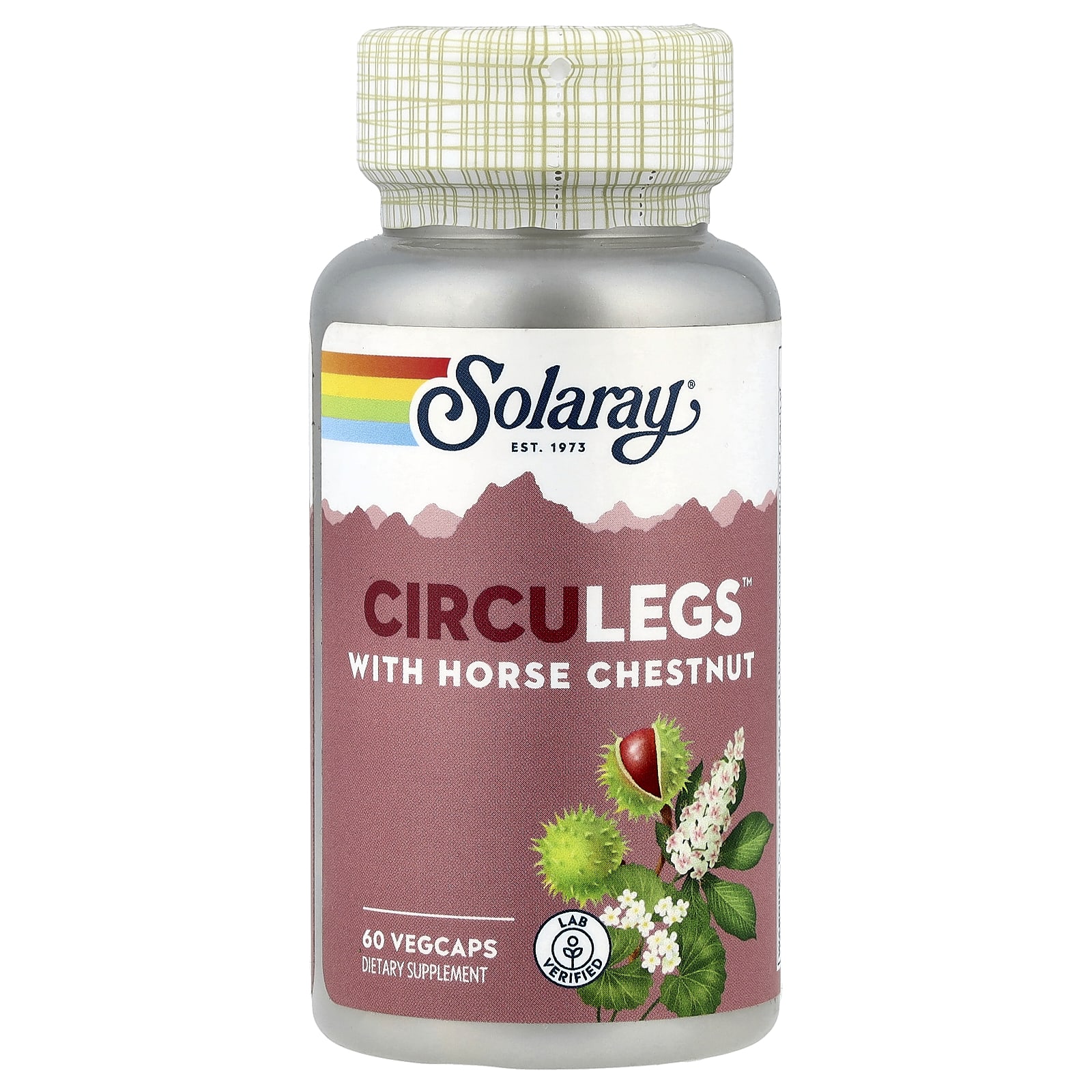 Конский каштан Solaray CircuLegs™, 60 растительных капсул
